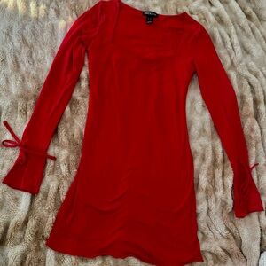 Arden B Vibrant Red Long Sleeve Dress